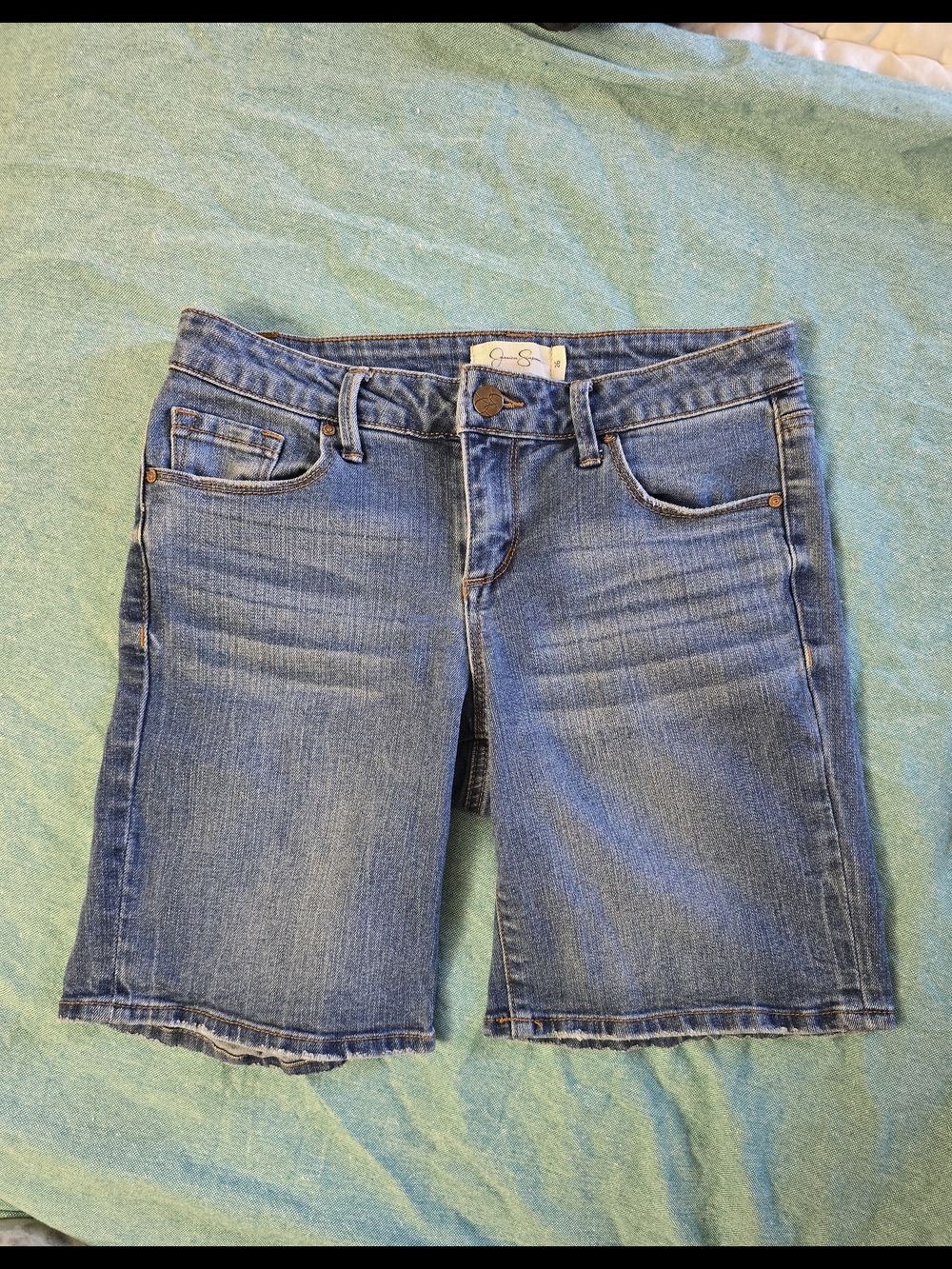 Jessica Simpson Light Blue Denim Shorts with Contrast Stitching